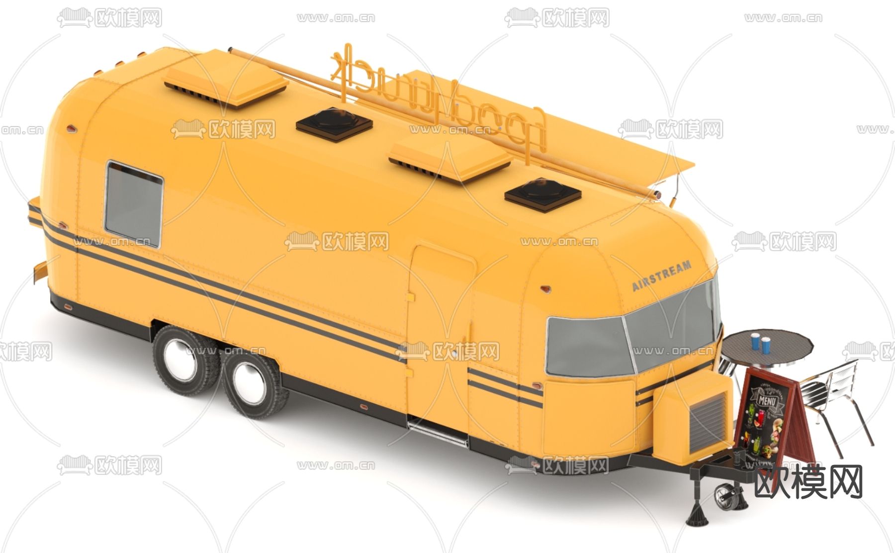 现代快餐车3d模型