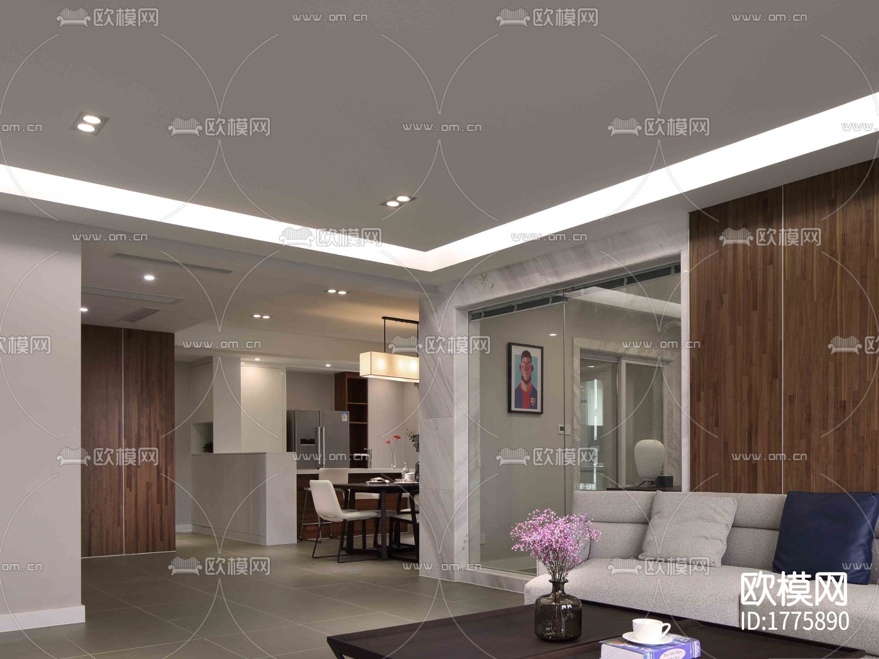 北欧家居cad施工图下载（渲染图2）