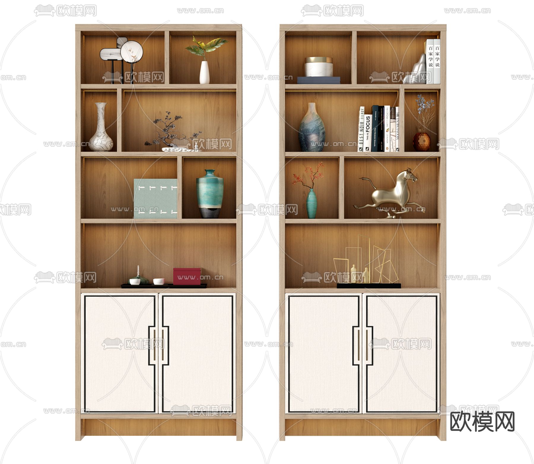 新中式装饰柜免费3d模型下载