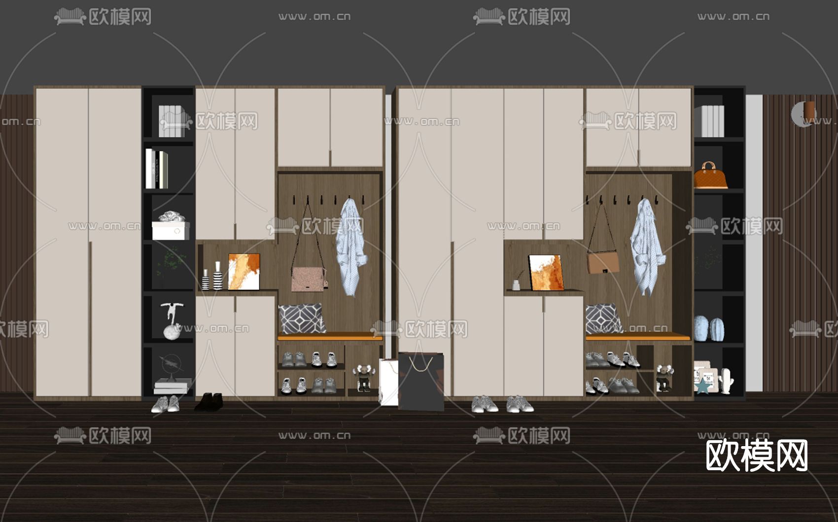 现代鞋柜su模型