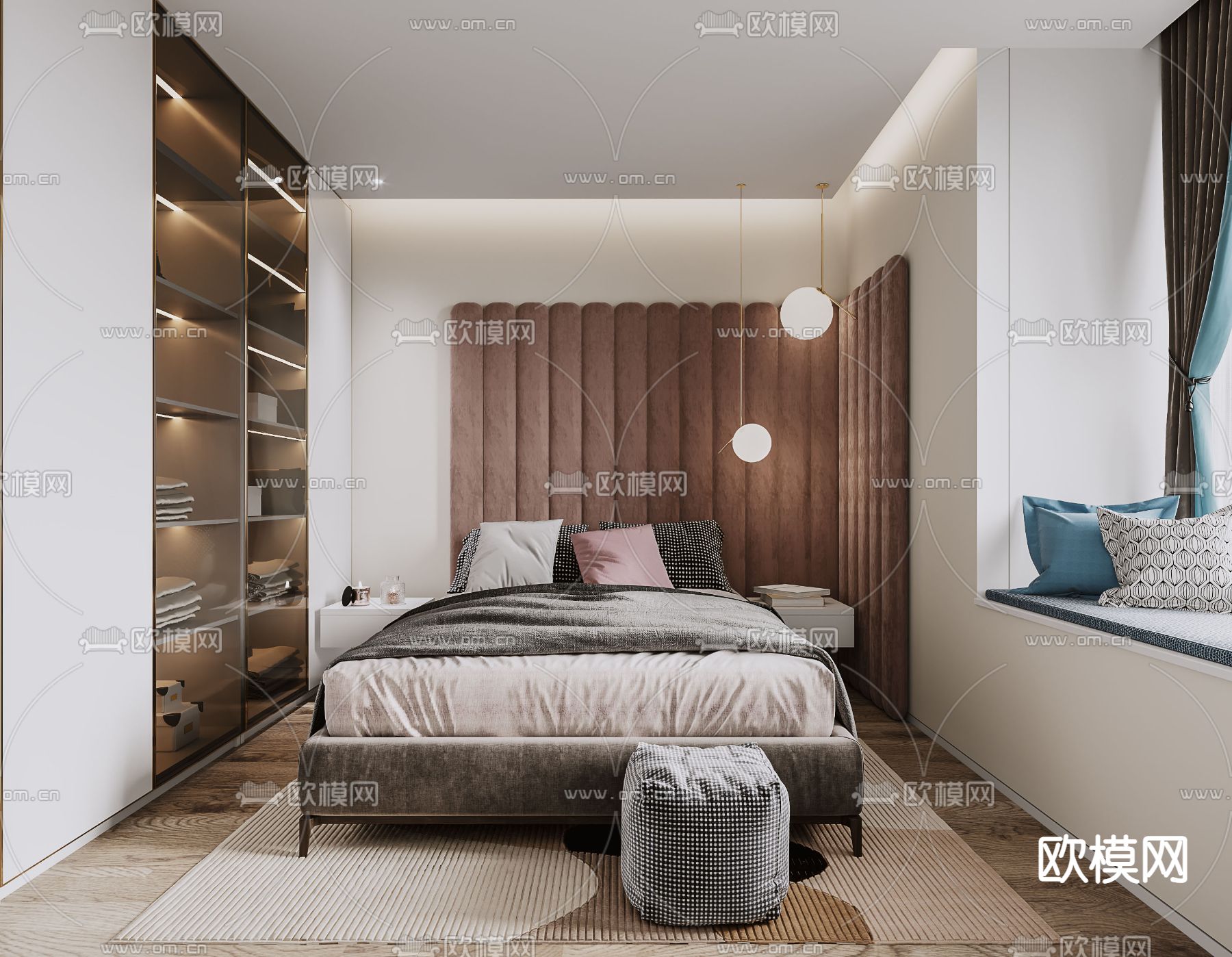 现代卧室免费3d模型下载