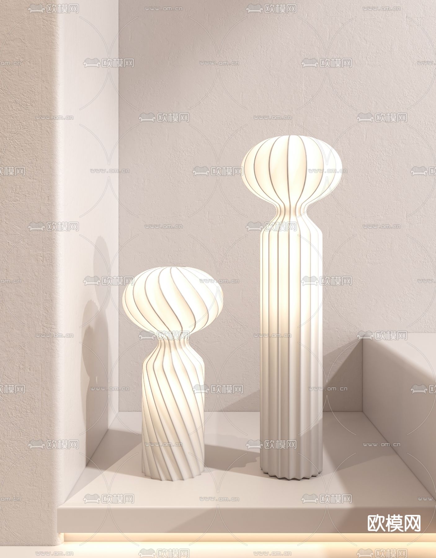 侘寂创意落地灯3d模型下载