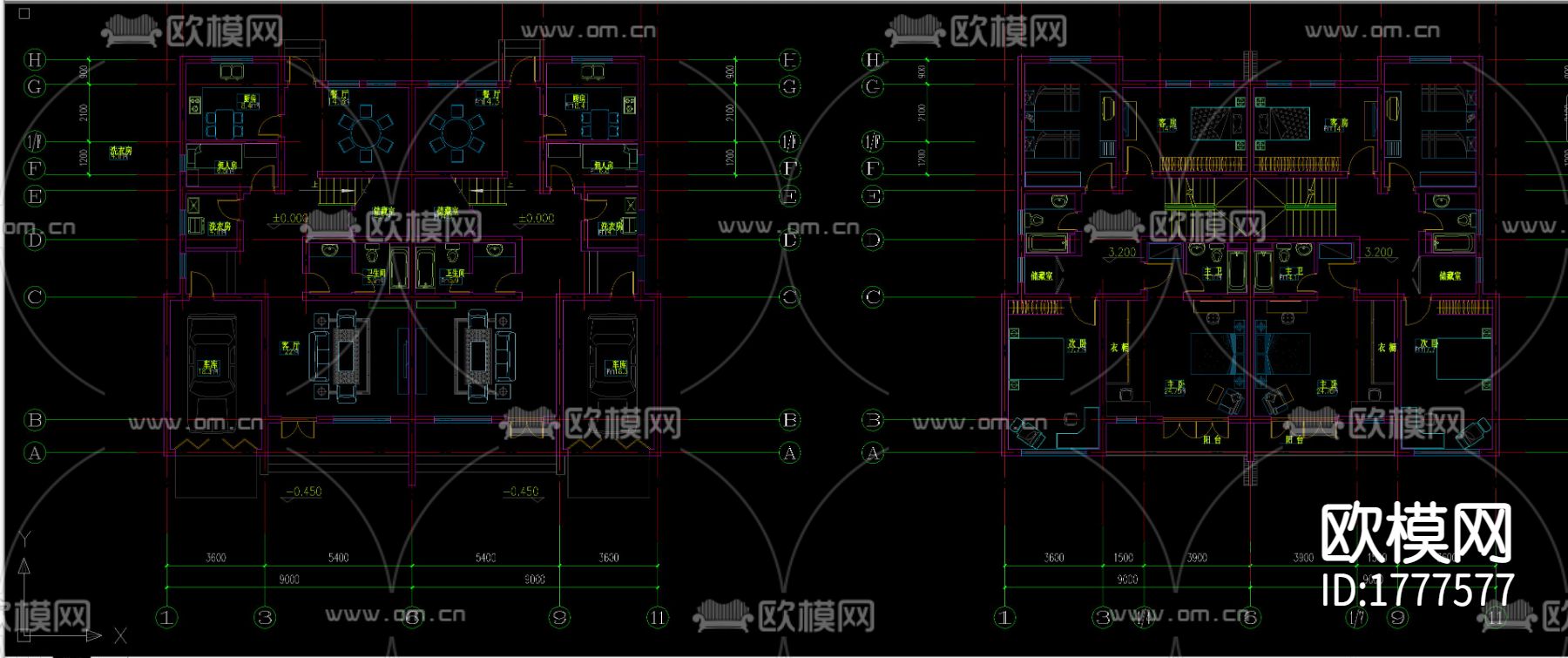 古镇别墅cad施工图下载（渲染图1）