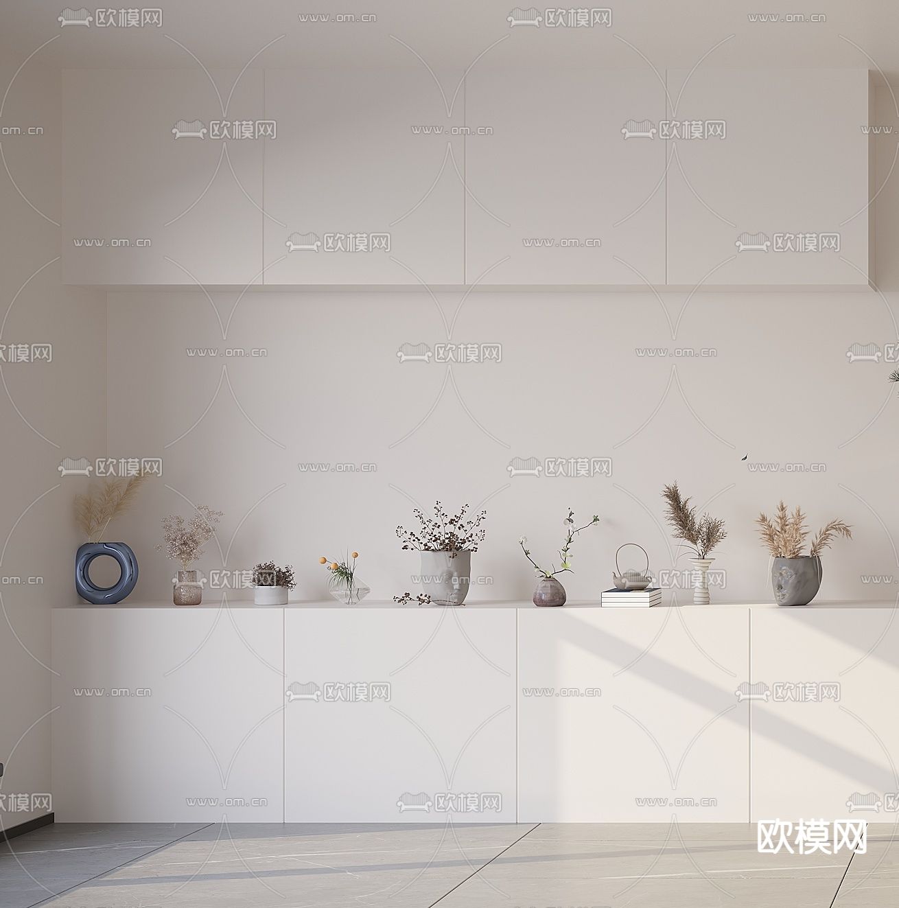 现代盆栽摆件免费3d模型