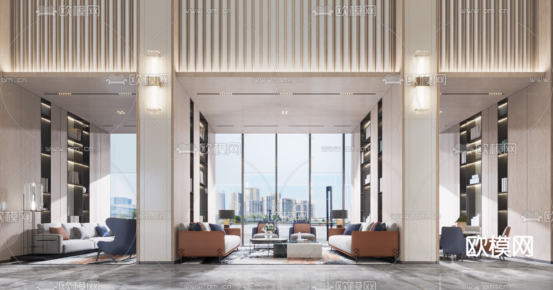 现代售楼处沙盘区3d模型下载（渲染图3）