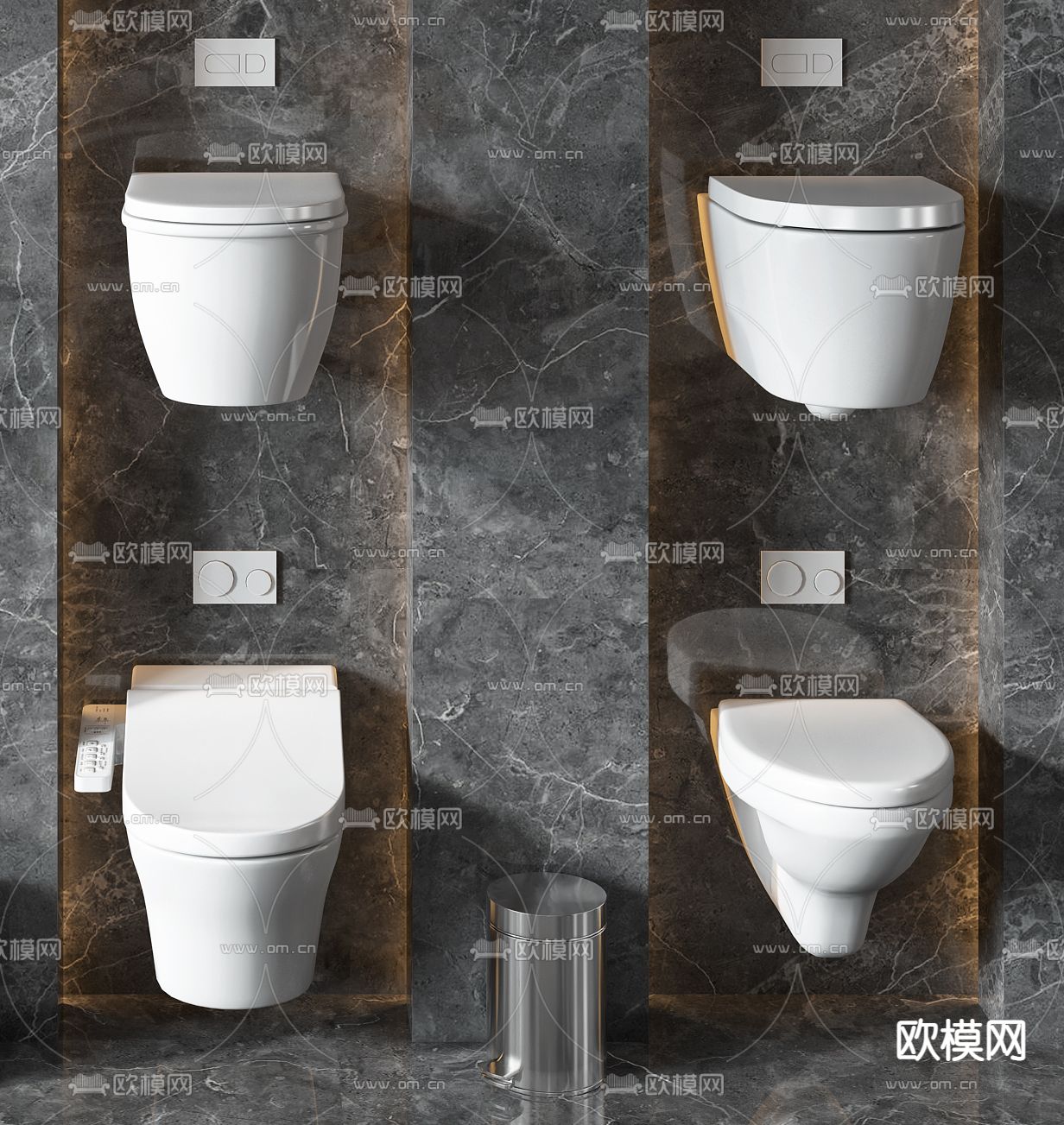 现代马桶坐便器3d模型