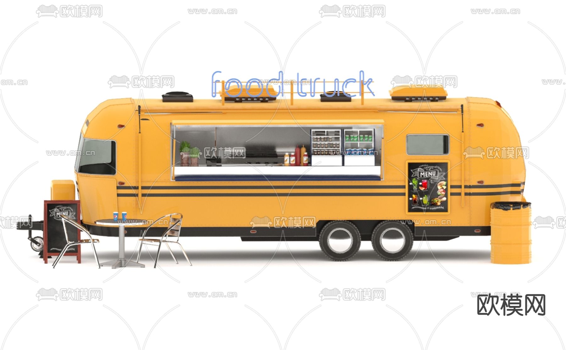 现代快餐车3d模型