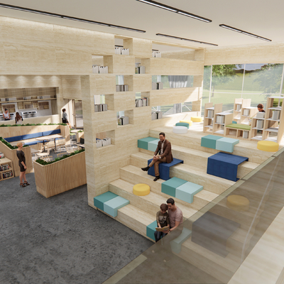  现代图书馆su模型 