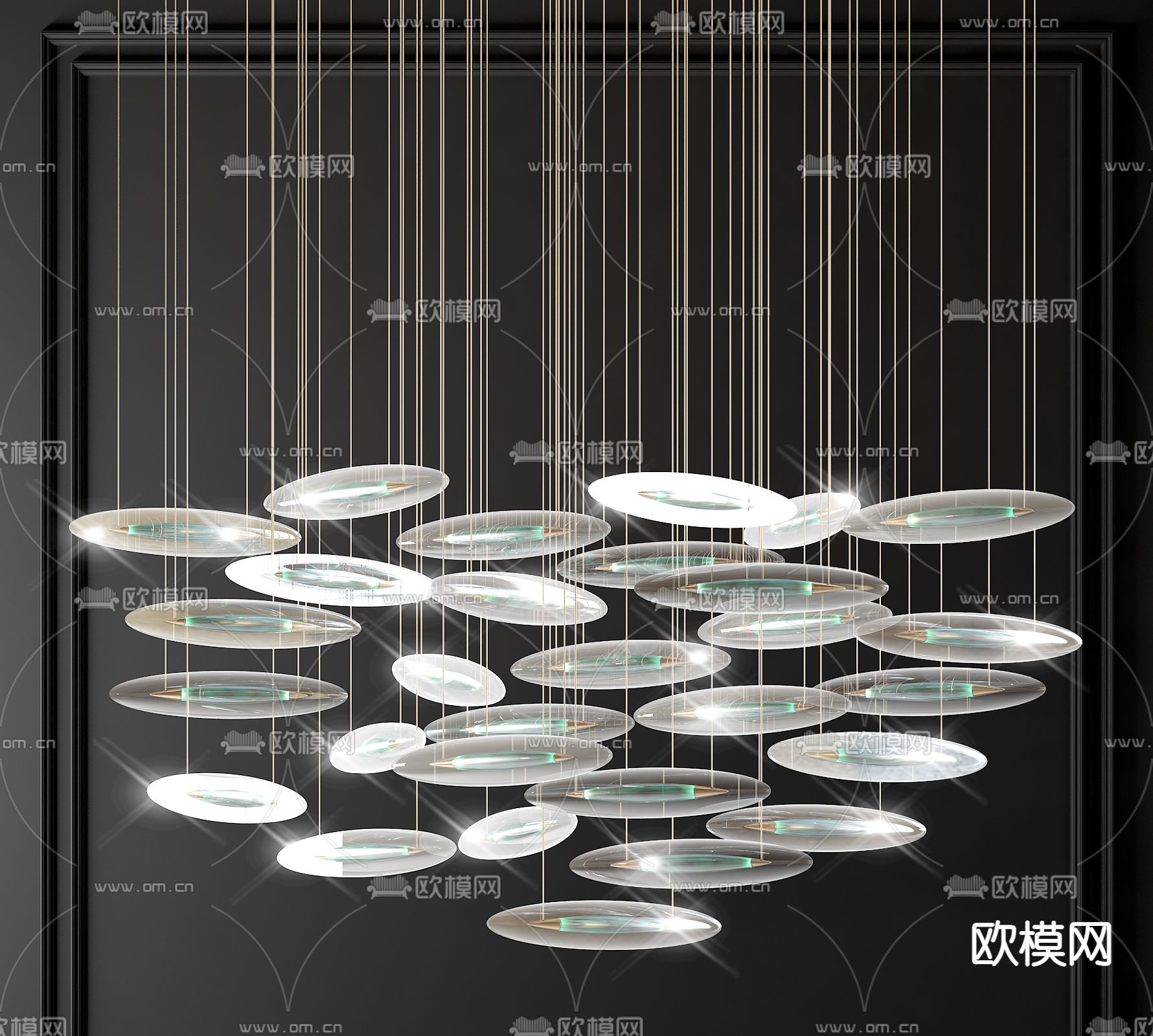 现代水晶装饰吊灯3d模型