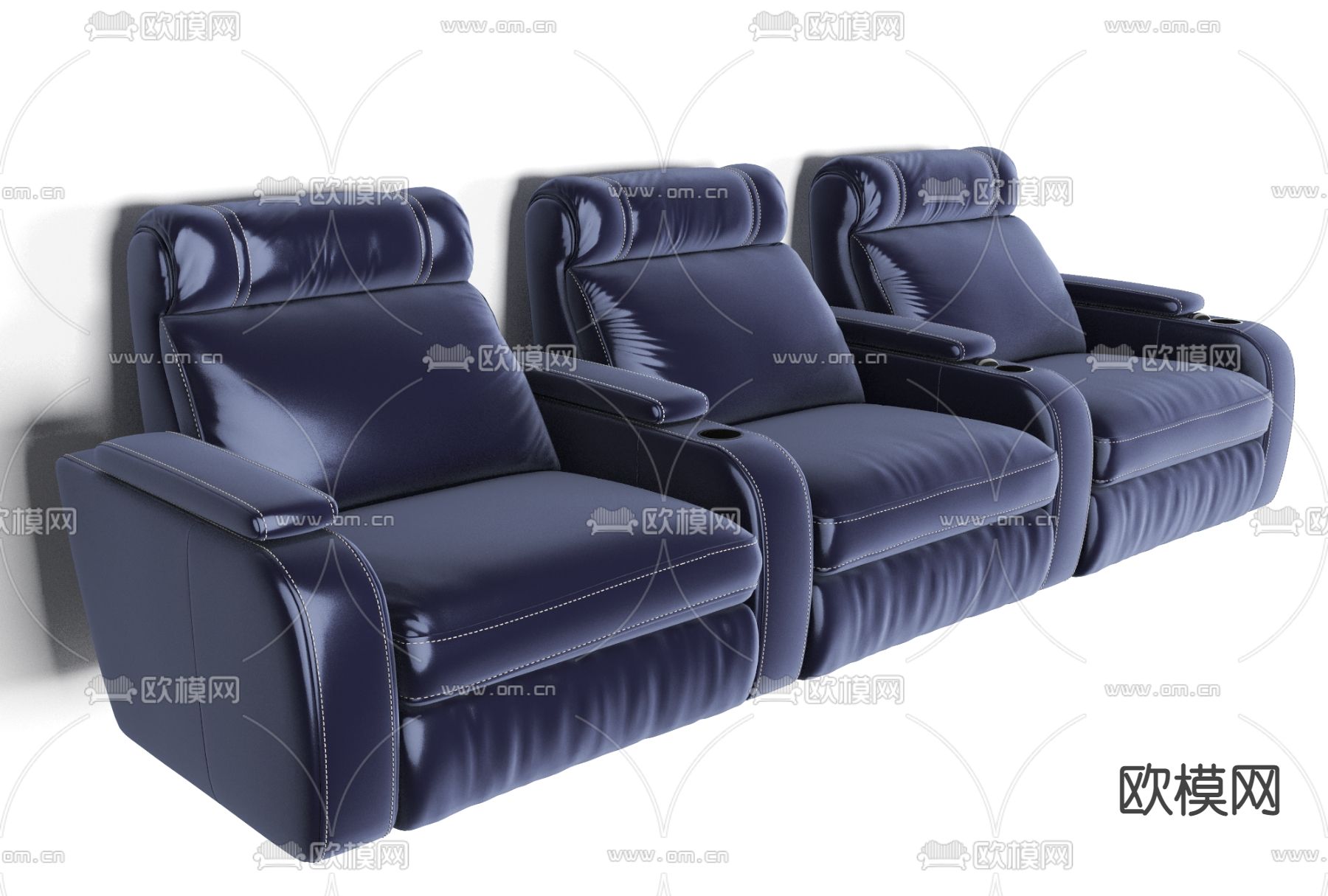 现代布艺休闲沙发免费3d模型下载