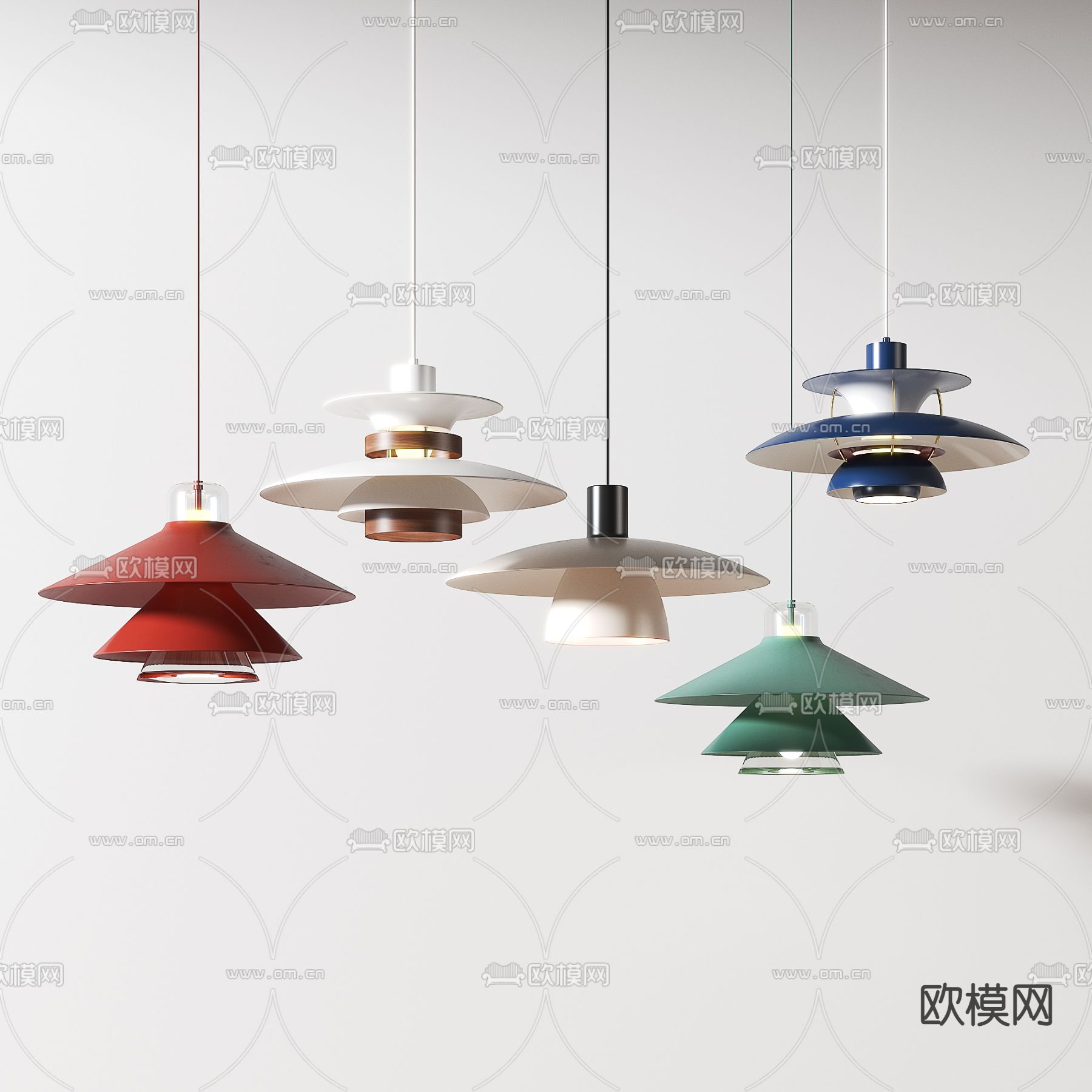 北欧轻奢小吊灯3d模型下载