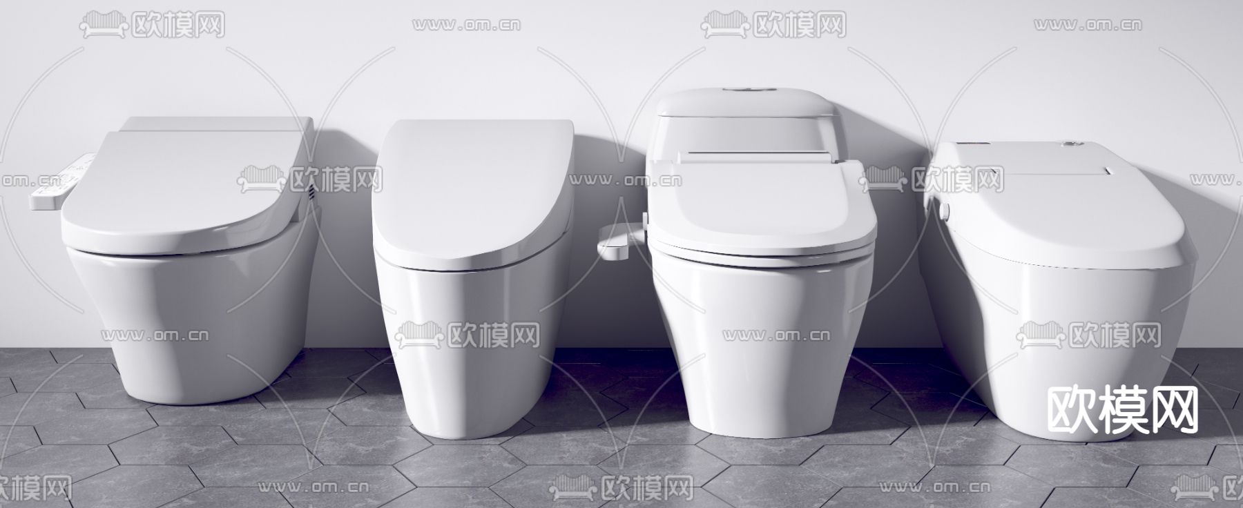 现代马桶便器3d模型下载（渲染图3）