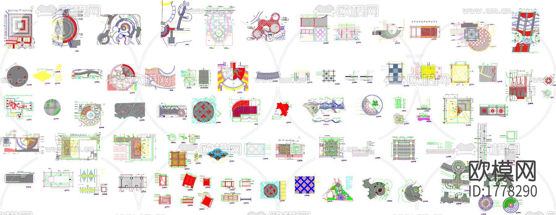 铺地图案CAD图库下载