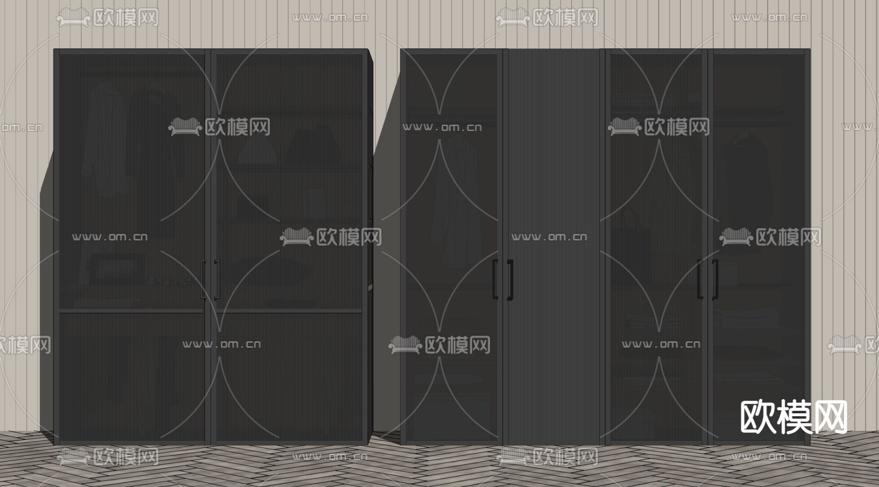 现代衣柜su模型
