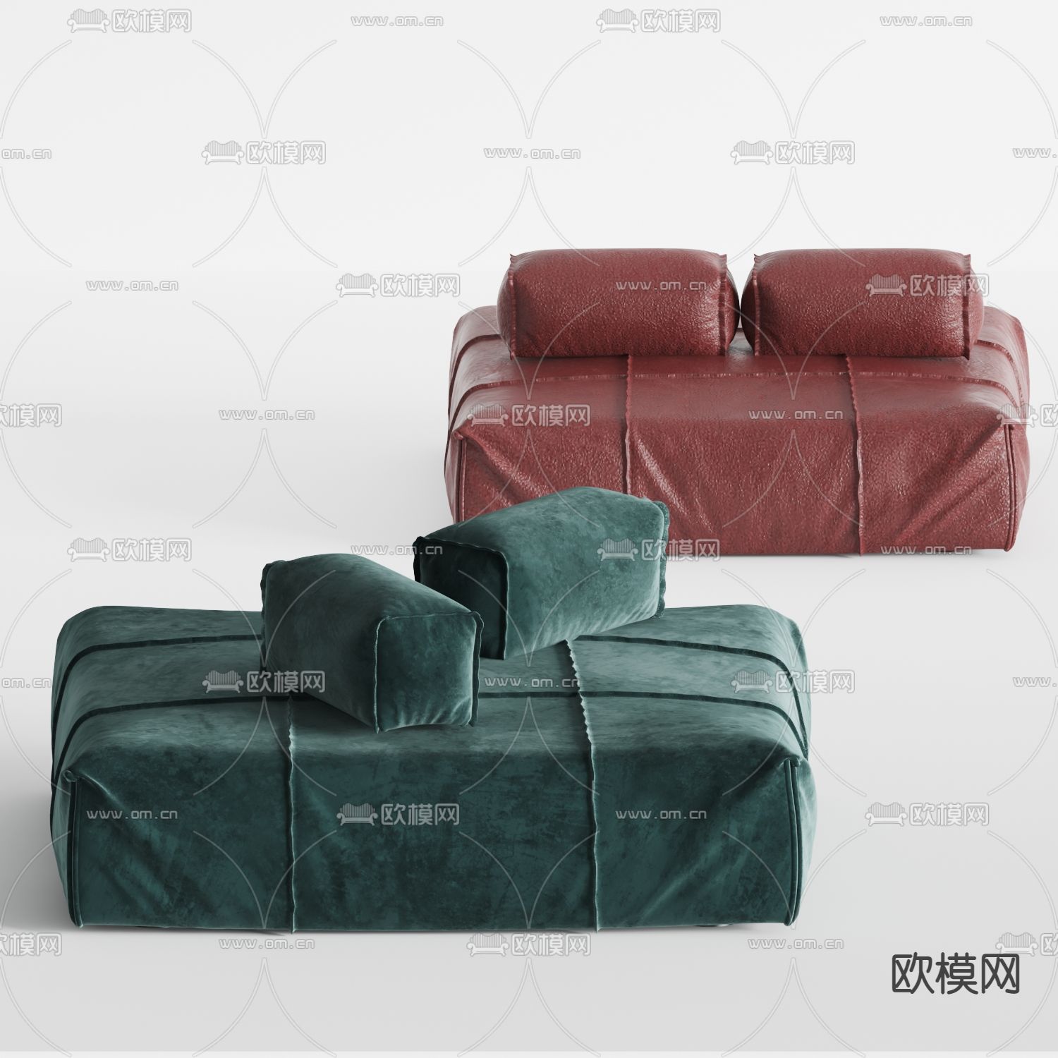 现代布艺休闲沙发3d模型下载