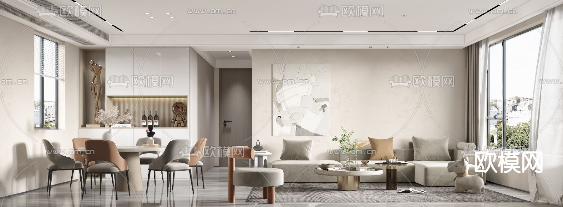 现代客餐厅3d模型