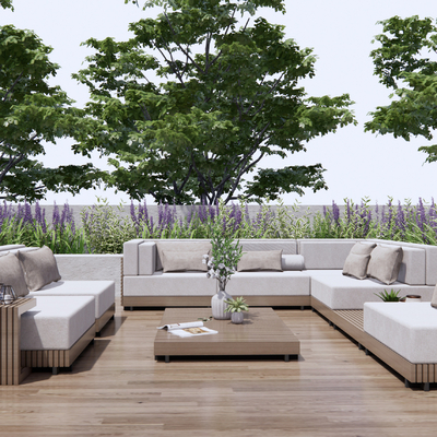  现代户外沙发su模型 