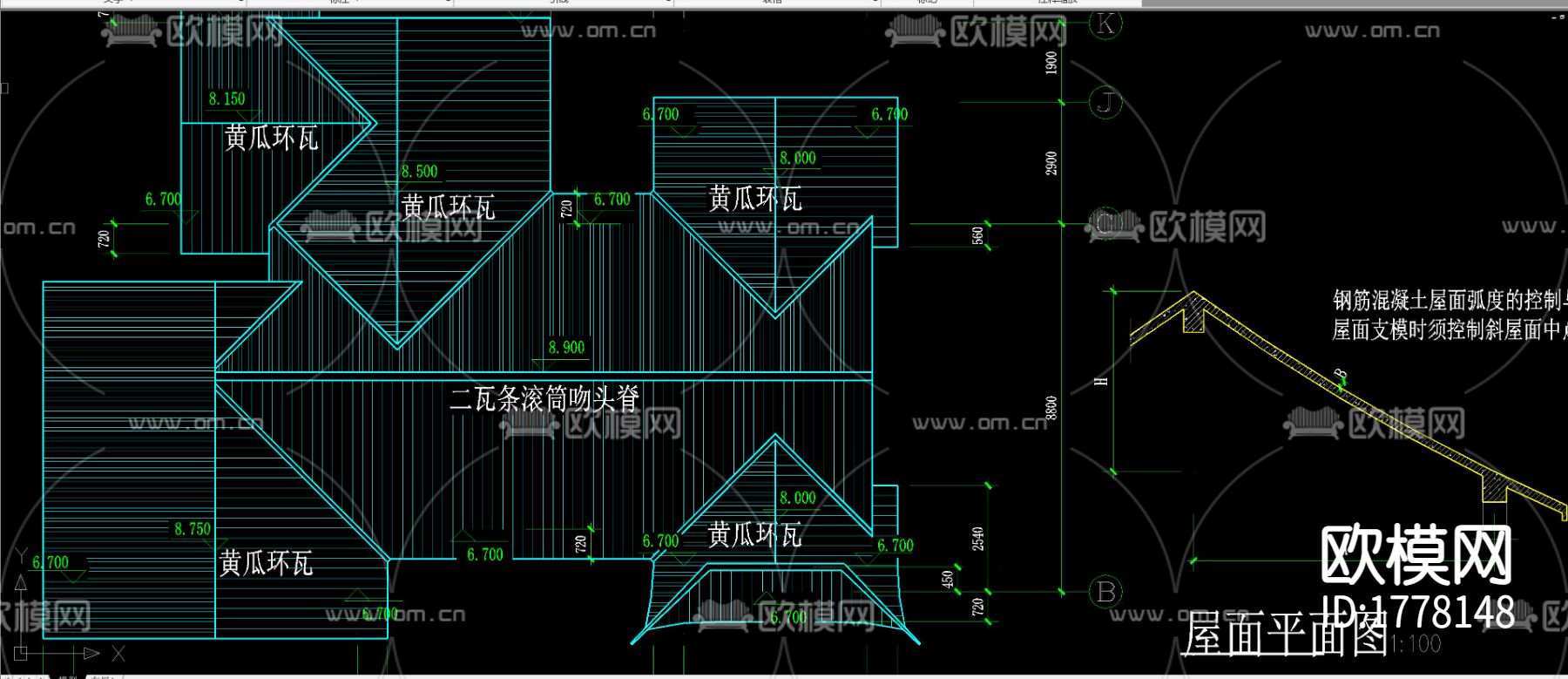 苏式江南二层别墅CAD施工图下载（渲染图4）