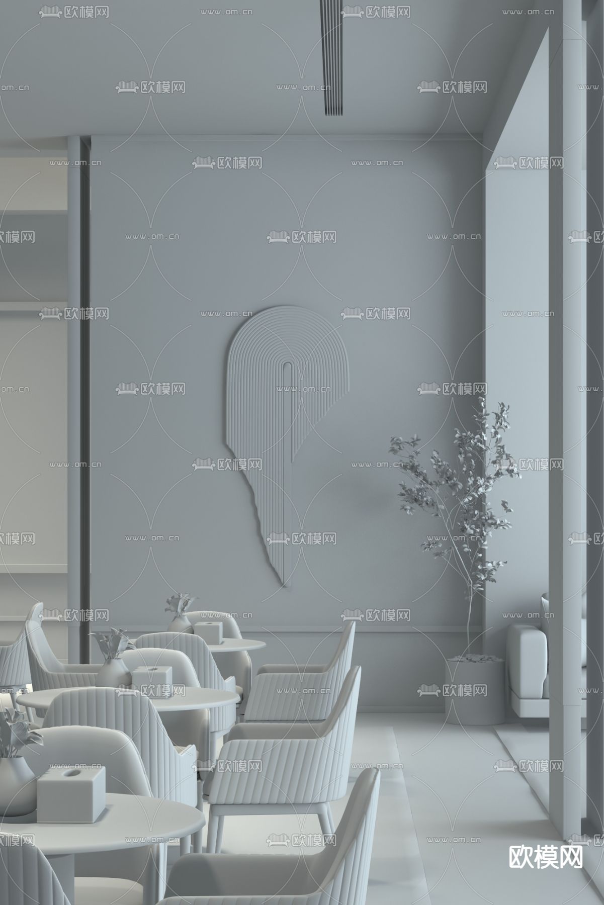 几朵设计 现代售楼处洽谈区3d模型