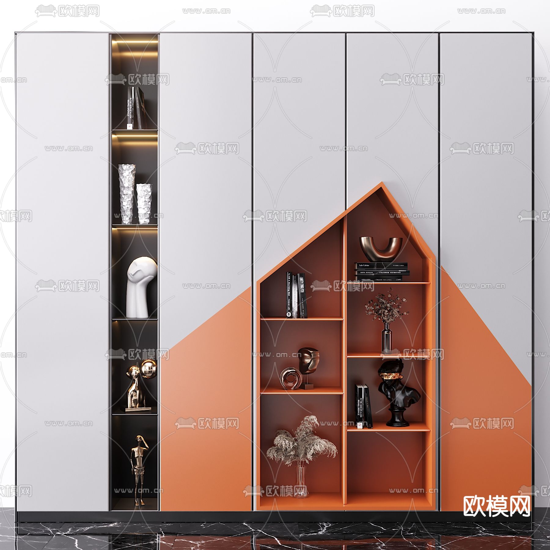 现代轻奢装饰柜3d模型下载