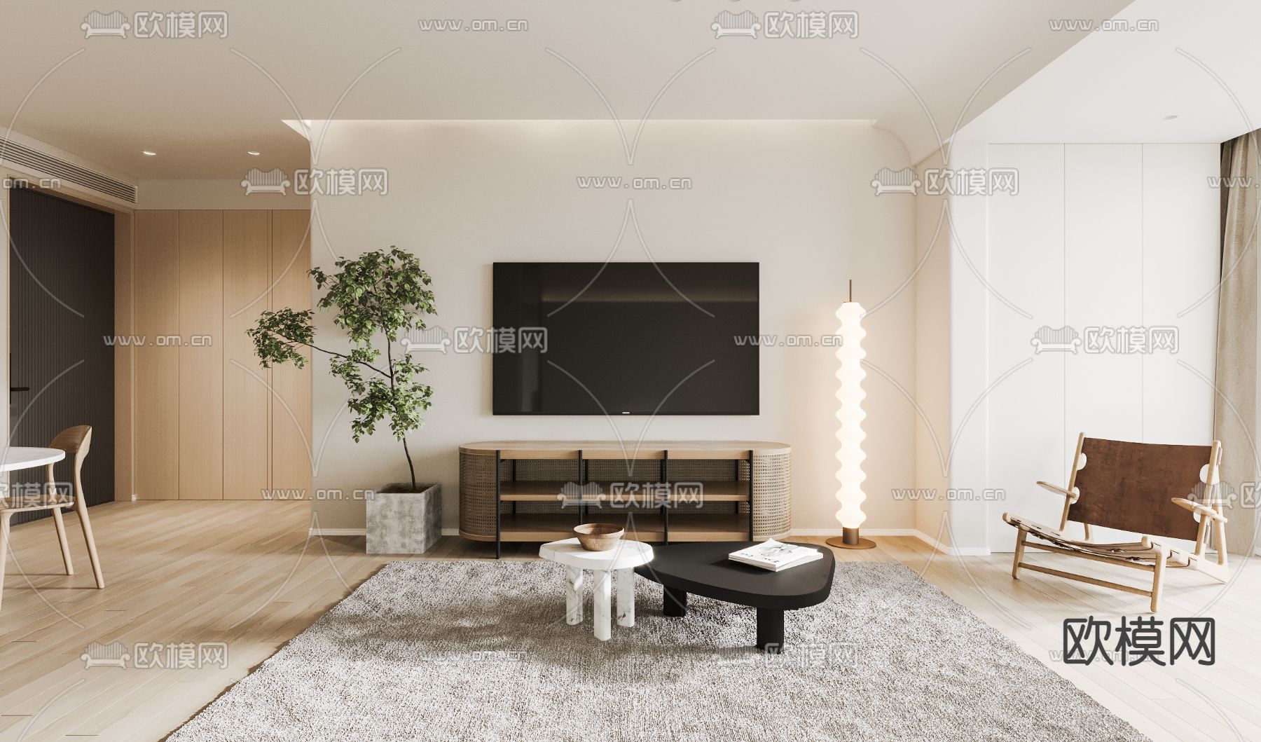 北欧客厅餐厅3d模型
