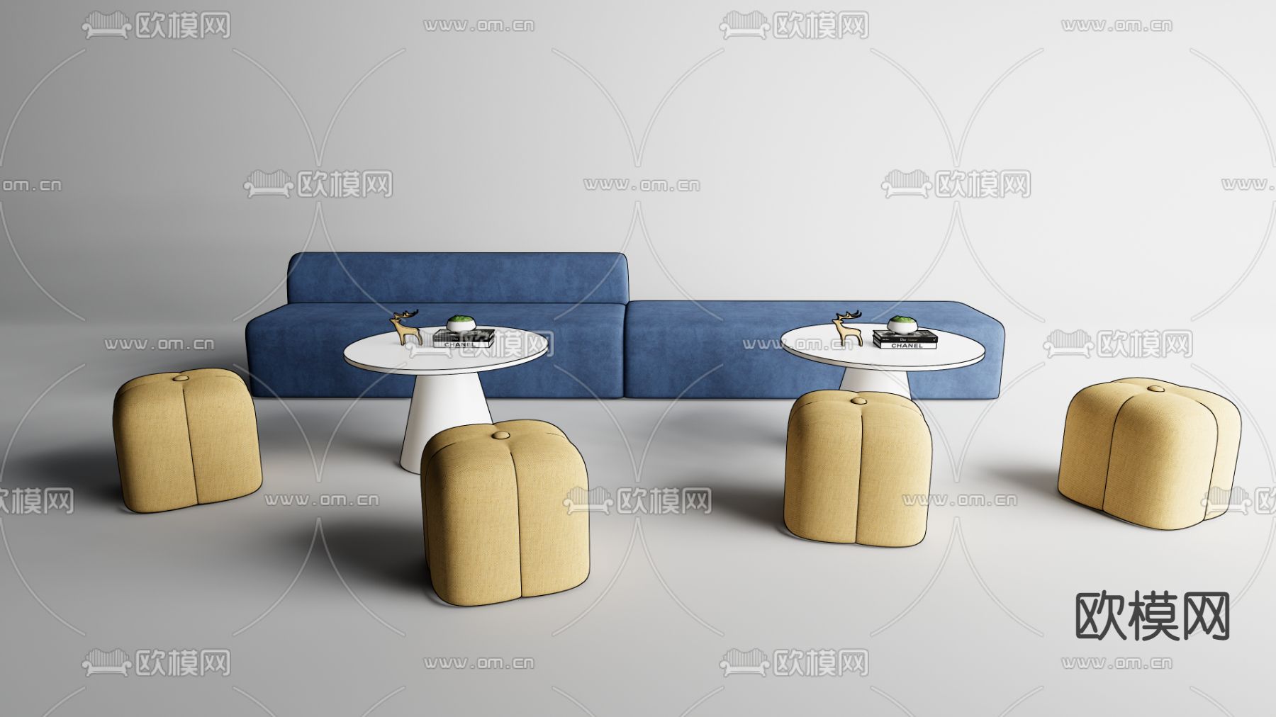 现代简约休闲沙发su模型下载（渲染图1）