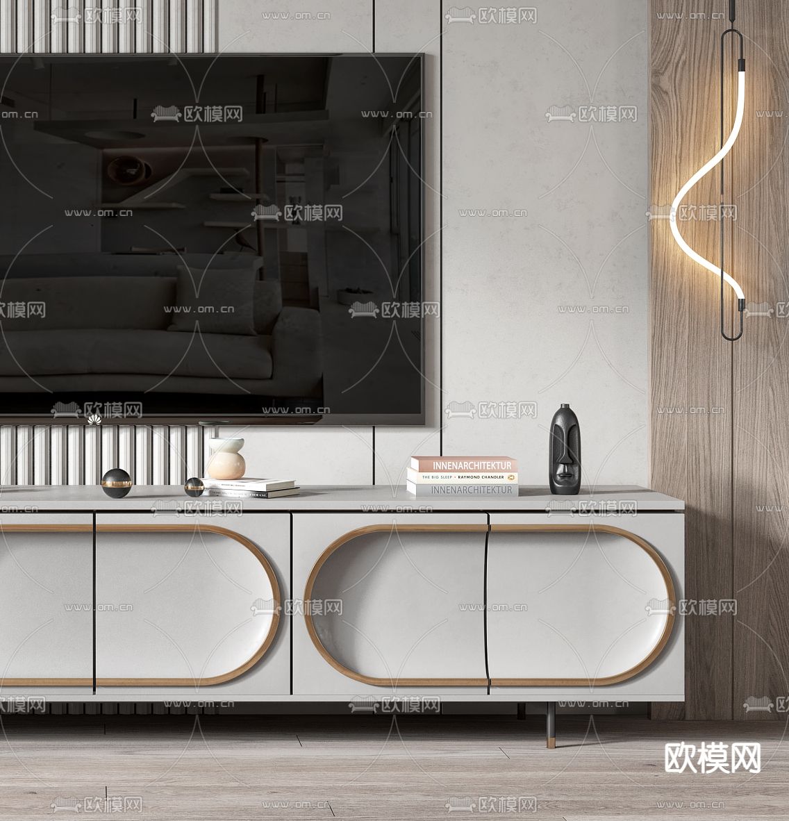 现代轻奢电视柜3d模型