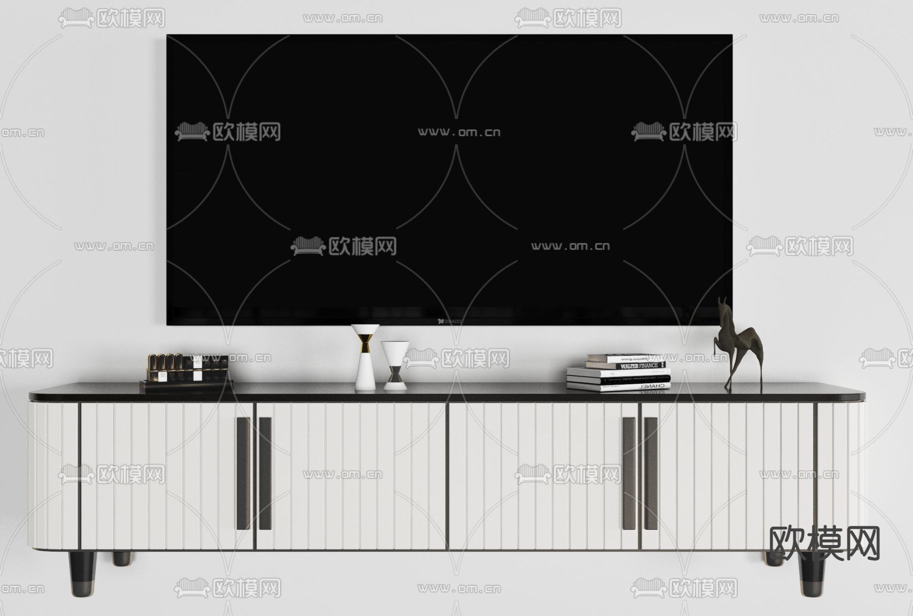 新中式轻奢电视柜免费3d模型下载_ID11630508_3dmax免费模型-欧模网