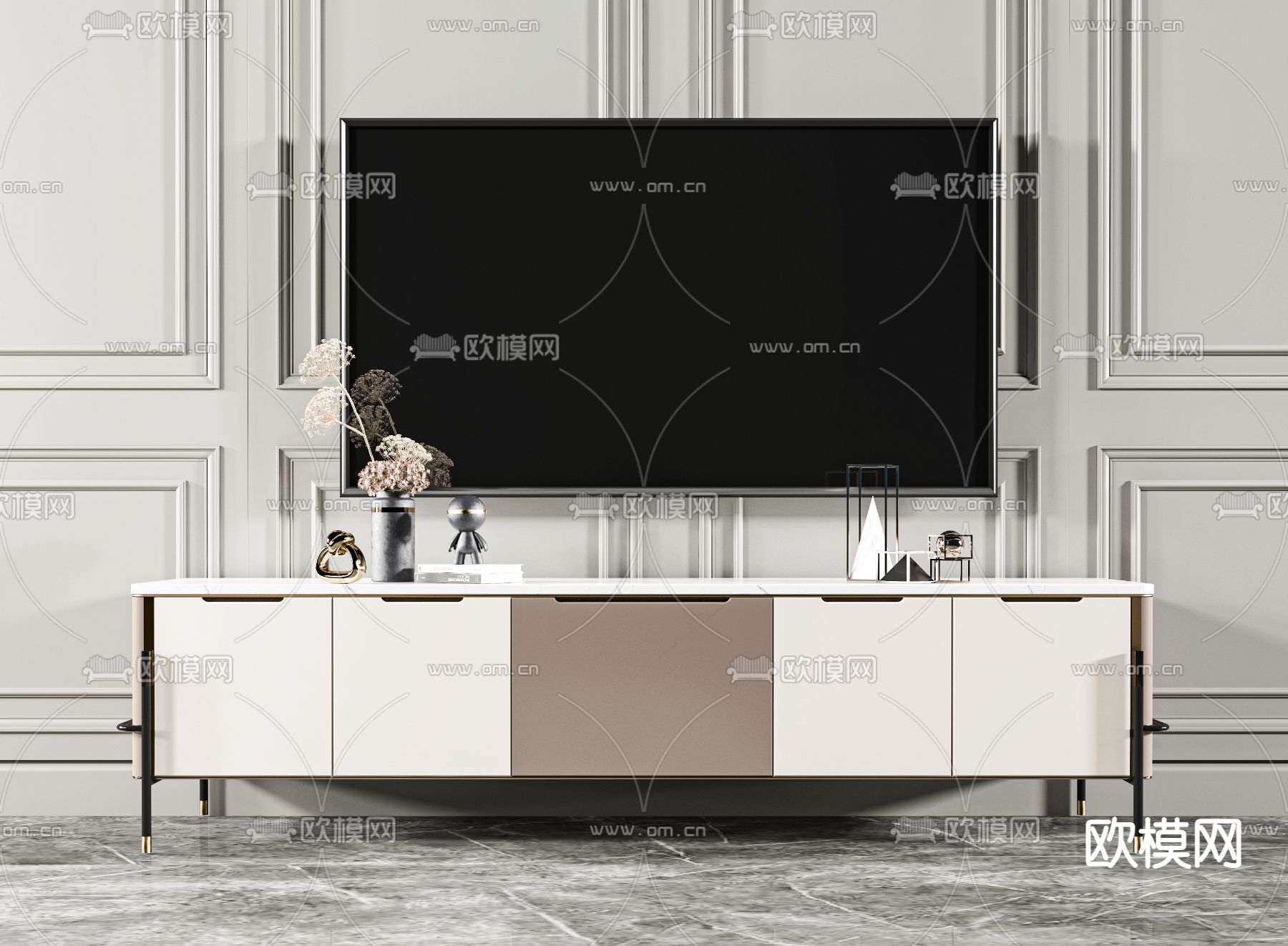 现代电视柜3d模型