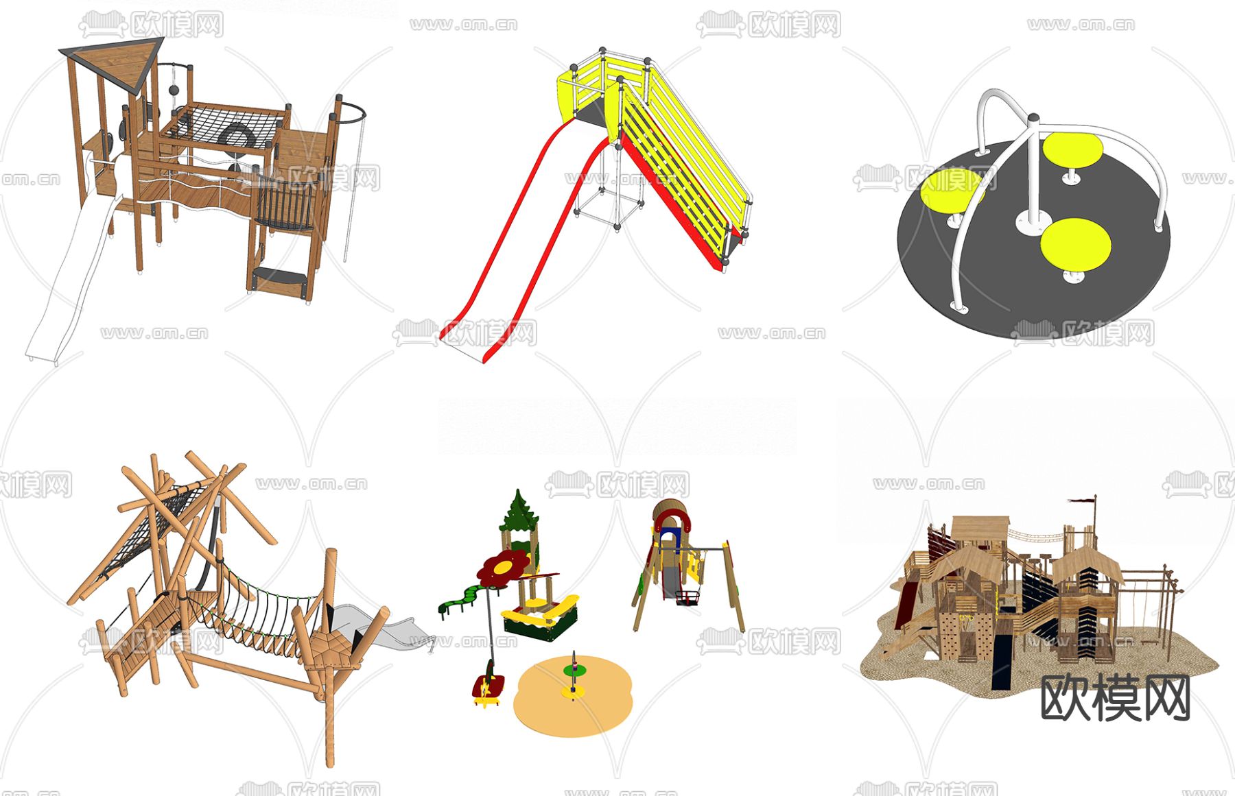 现代游乐设施su模型下载（渲染图1）