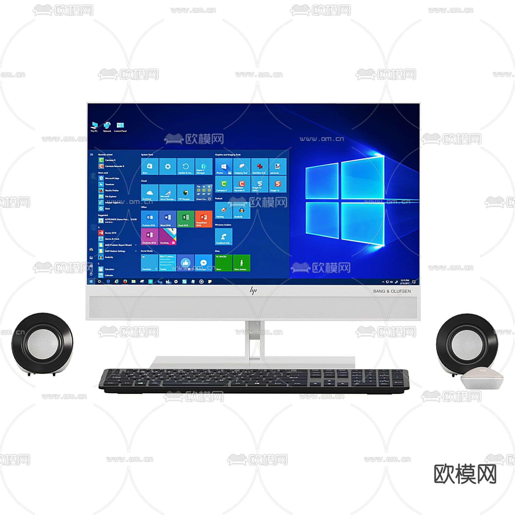 现代电脑键盘3d模型下载