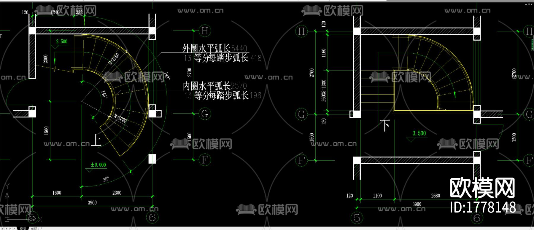 苏式江南二层别墅CAD施工图下载（渲染图10）