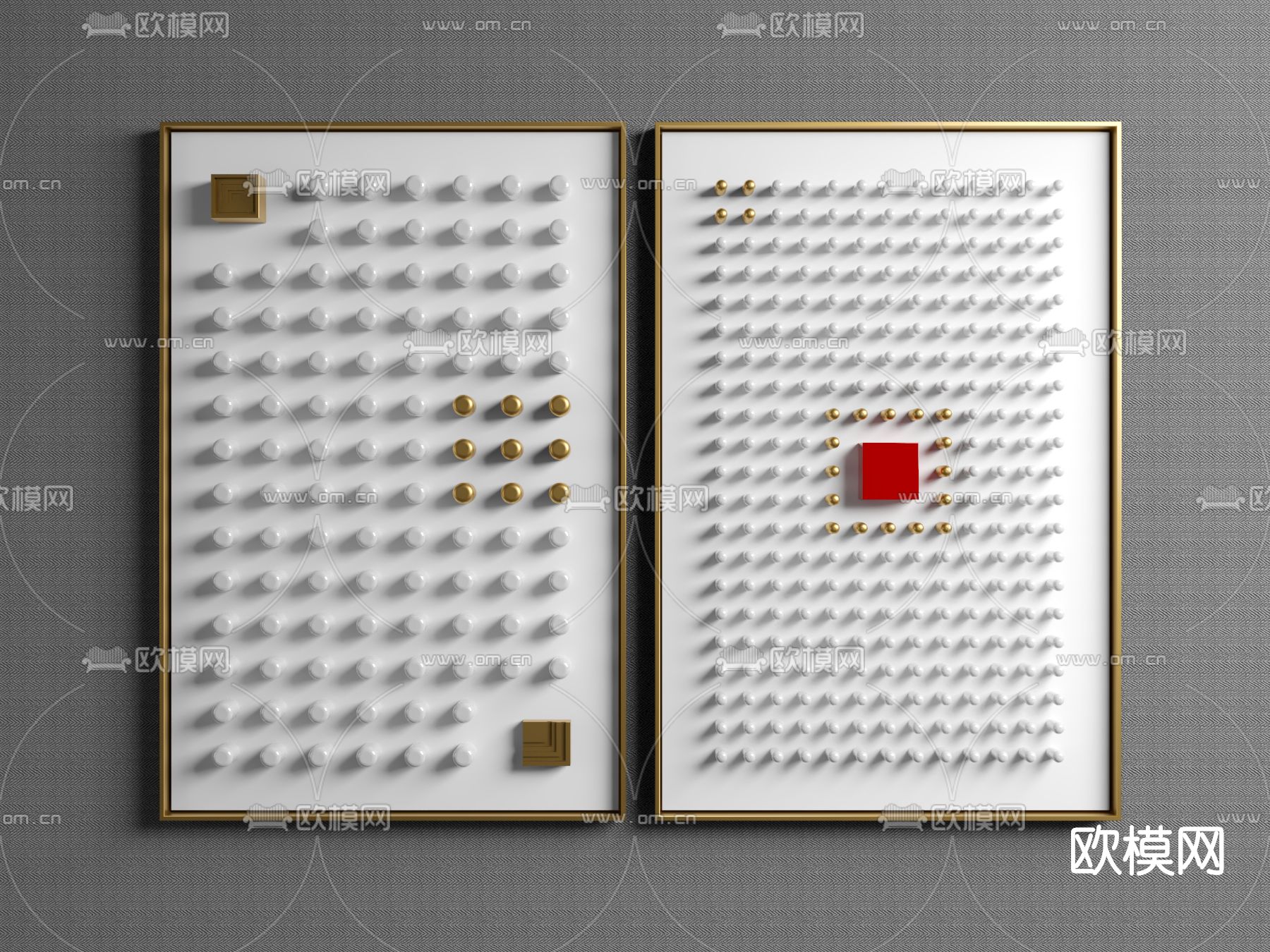 现代抽象画挂画su模型