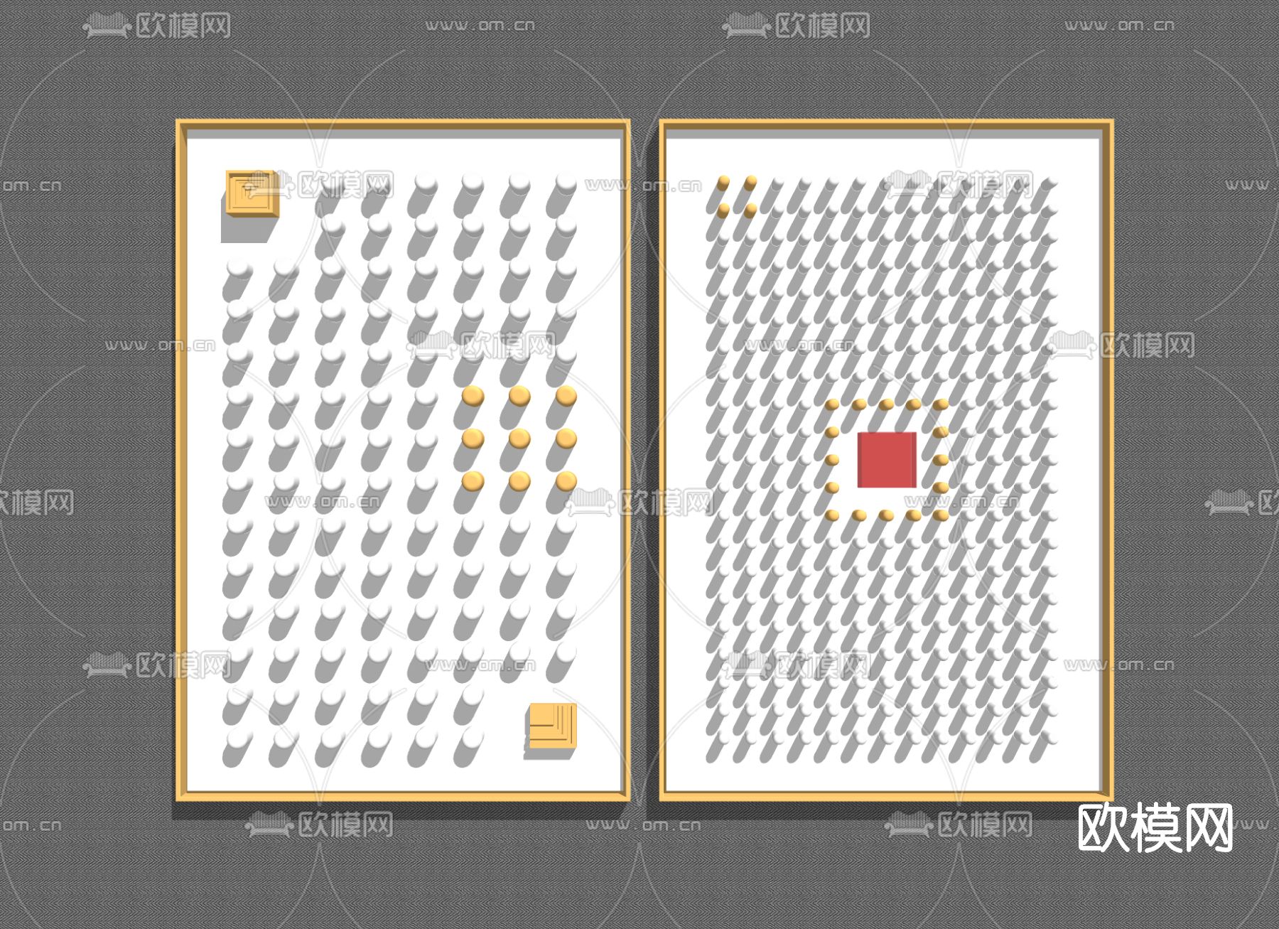 现代抽象画挂画su模型