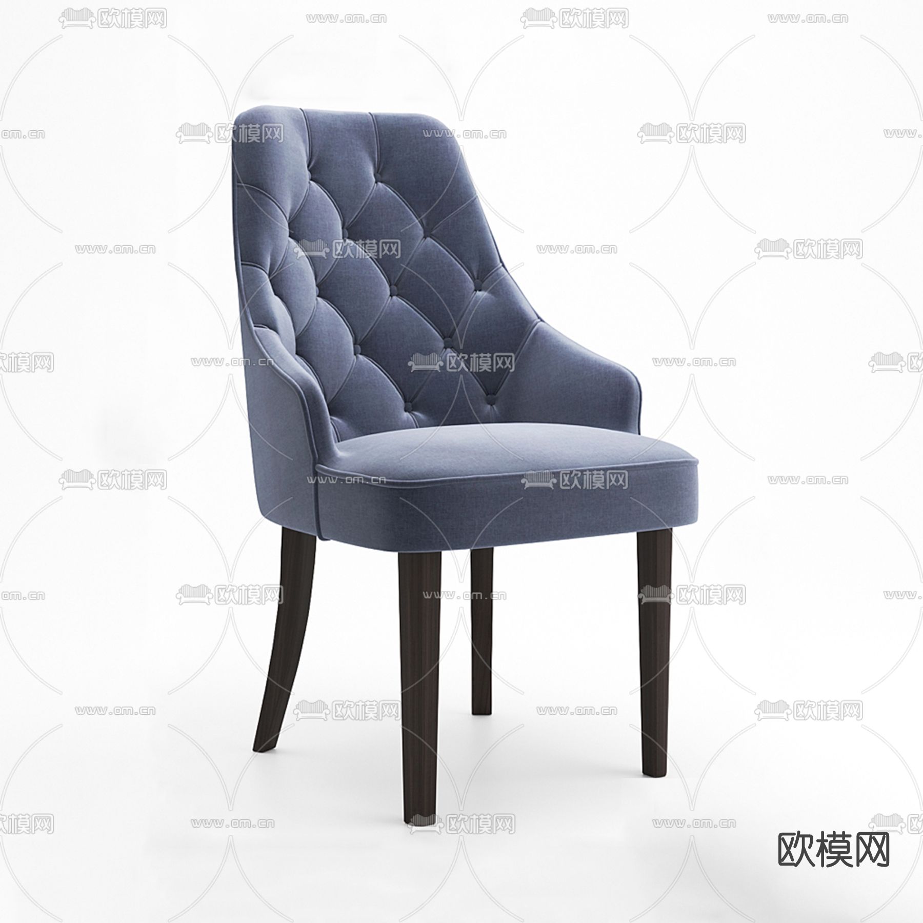 简欧布艺单椅免费3d模型下载