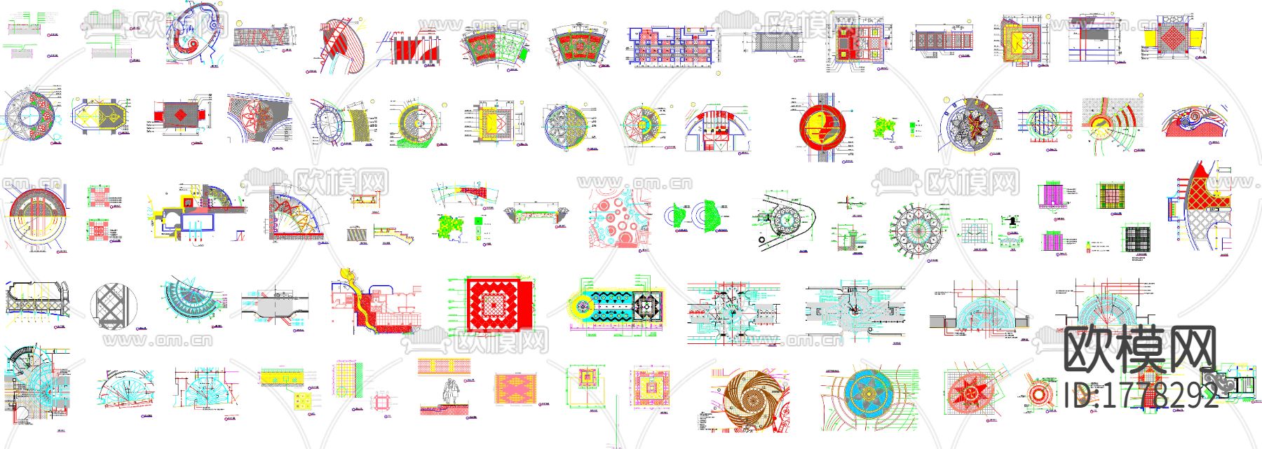 地面石材铺装cad大样图下载
