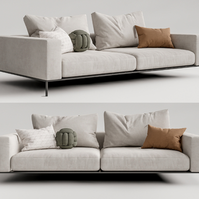 现代布艺双人沙发su模型