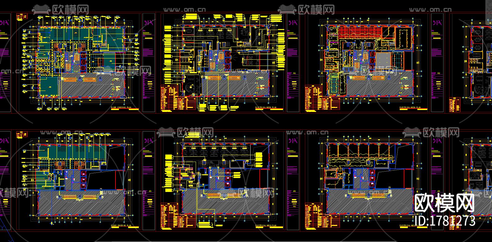 现代办公室cad施工图下载（渲染图8）
