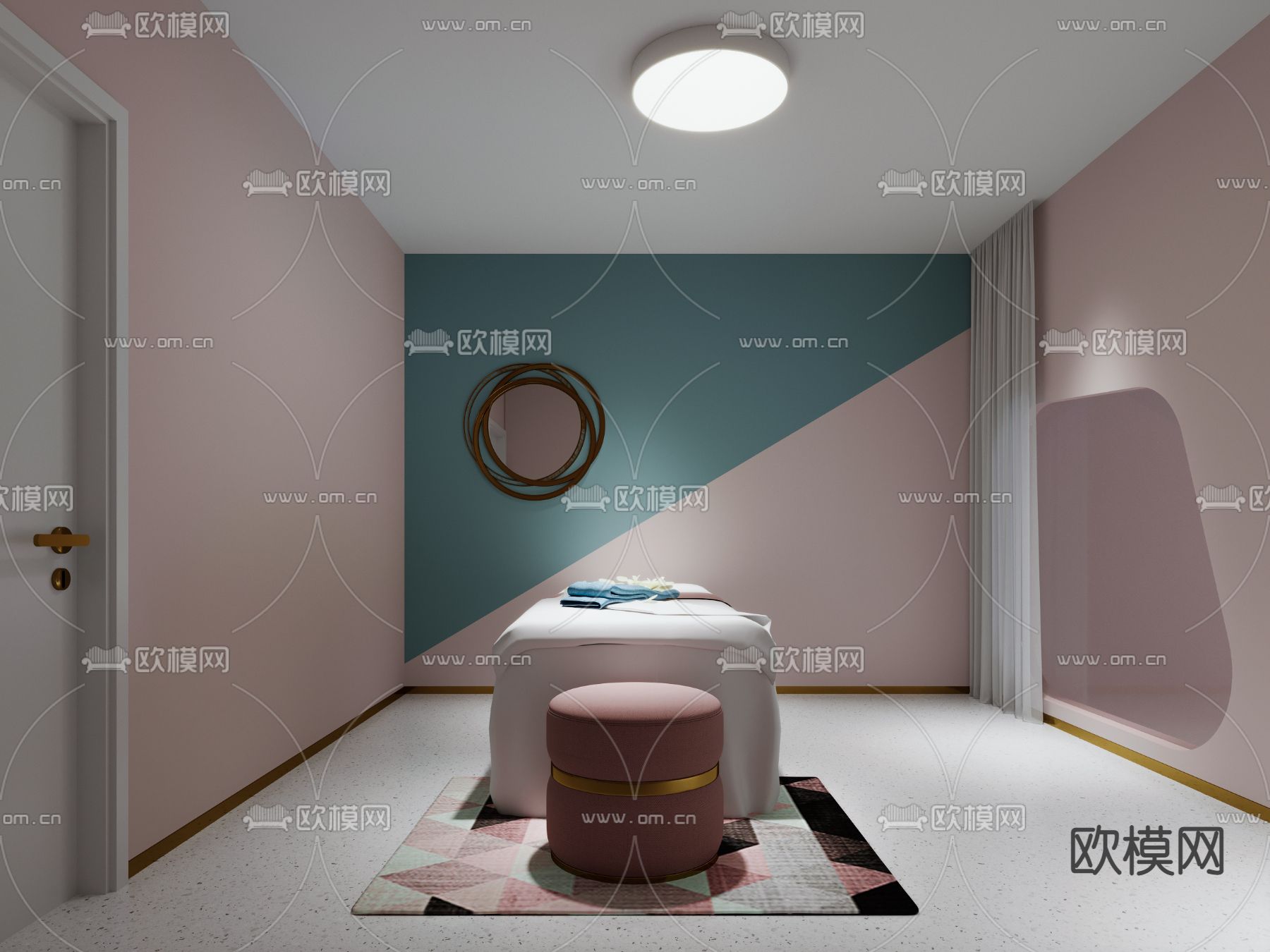 北欧美容院前台大厅3d模型