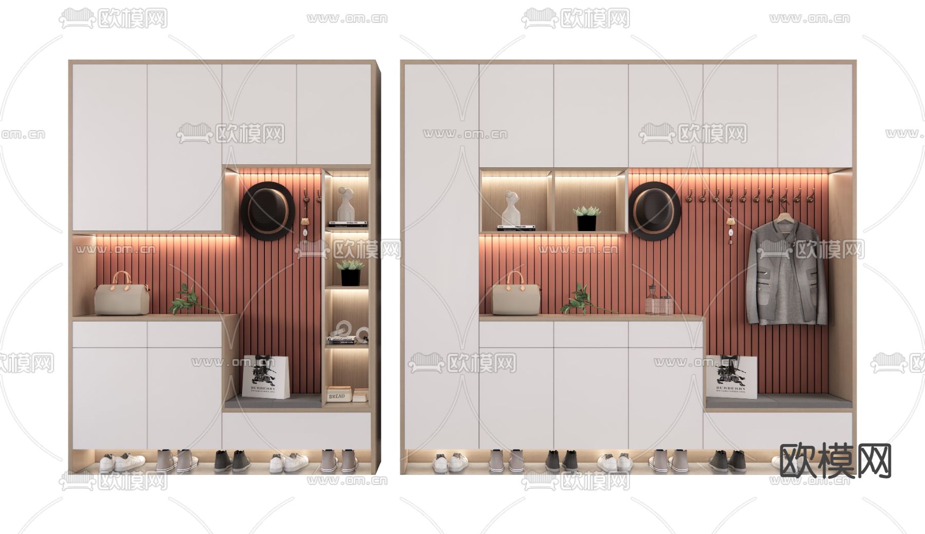 现代鞋柜装饰柜su模型下载（渲染图1）