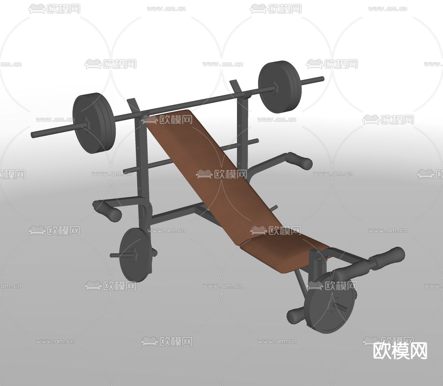 现代健身器材su模型