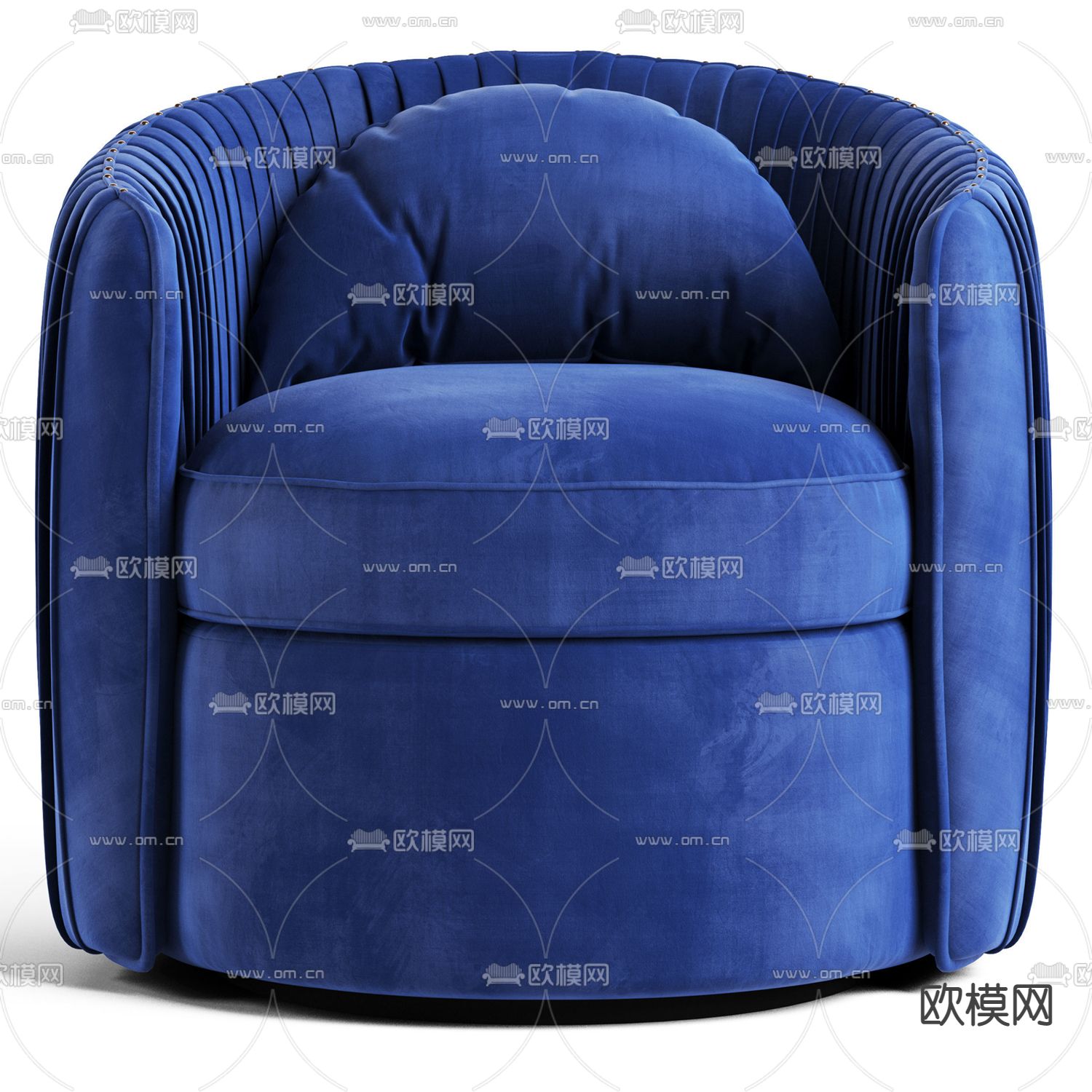 现代绒布单人沙发3d模型