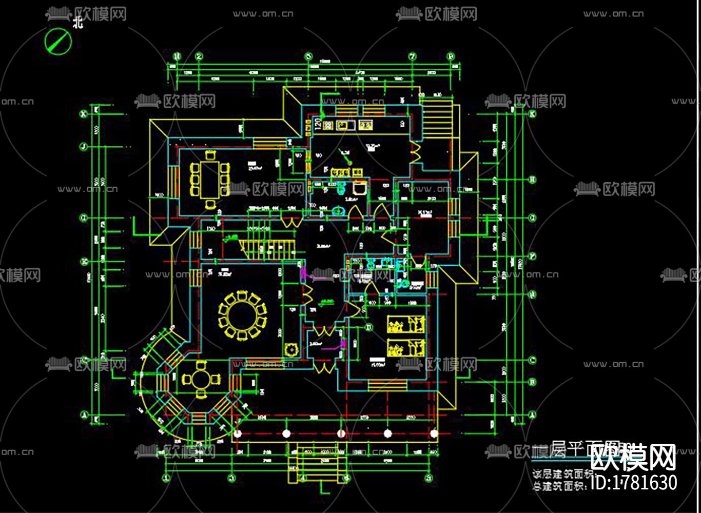 欧式别墅cad施工图下载（渲染图8）