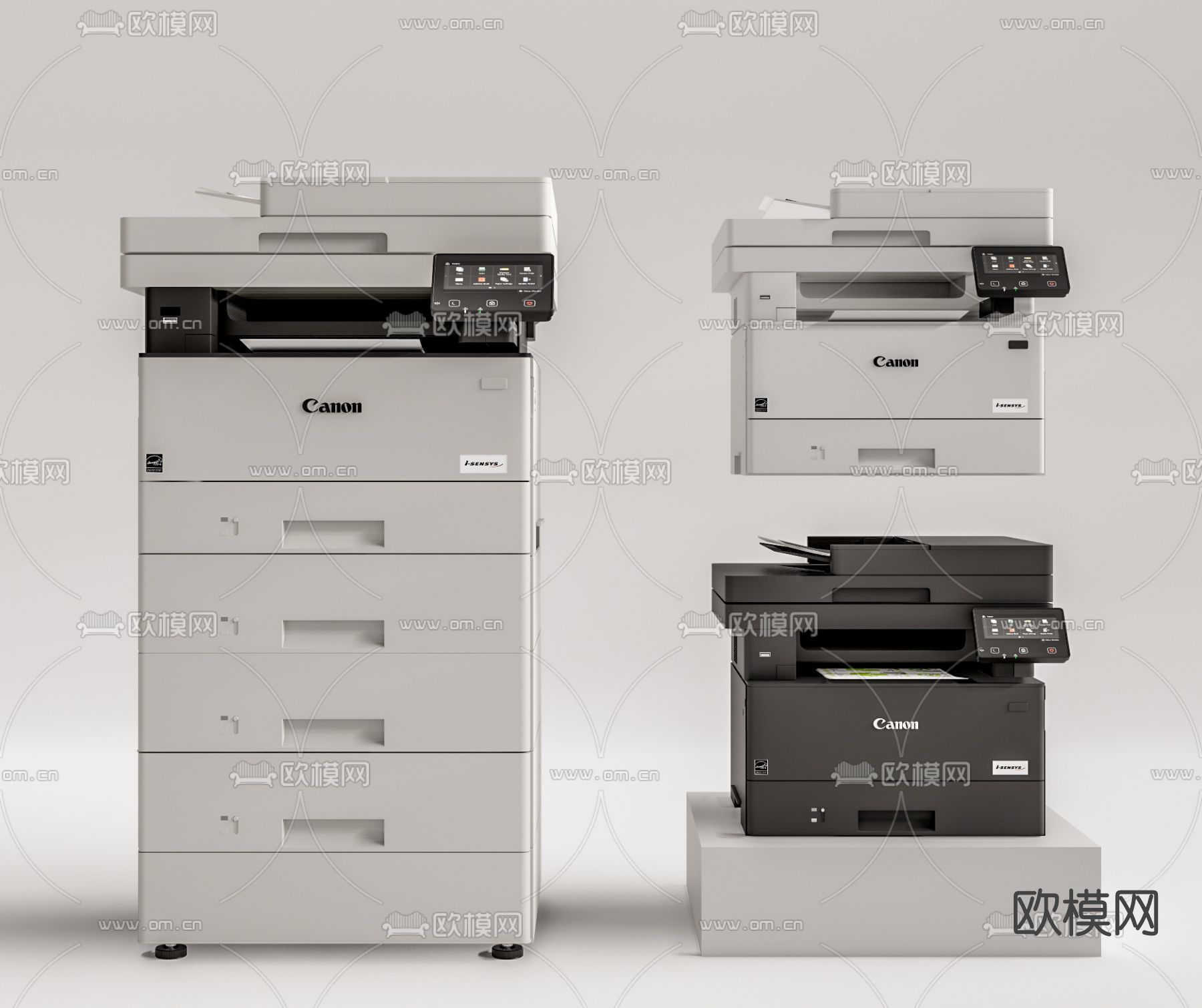 现代打印机复印机su模型下载（渲染图1）