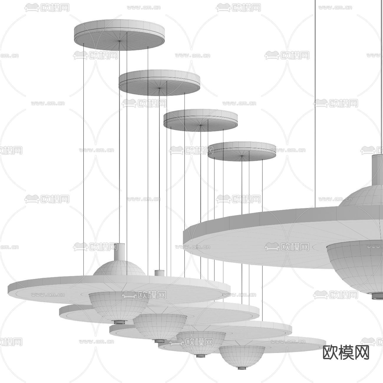 现代飞碟吊灯3d模型