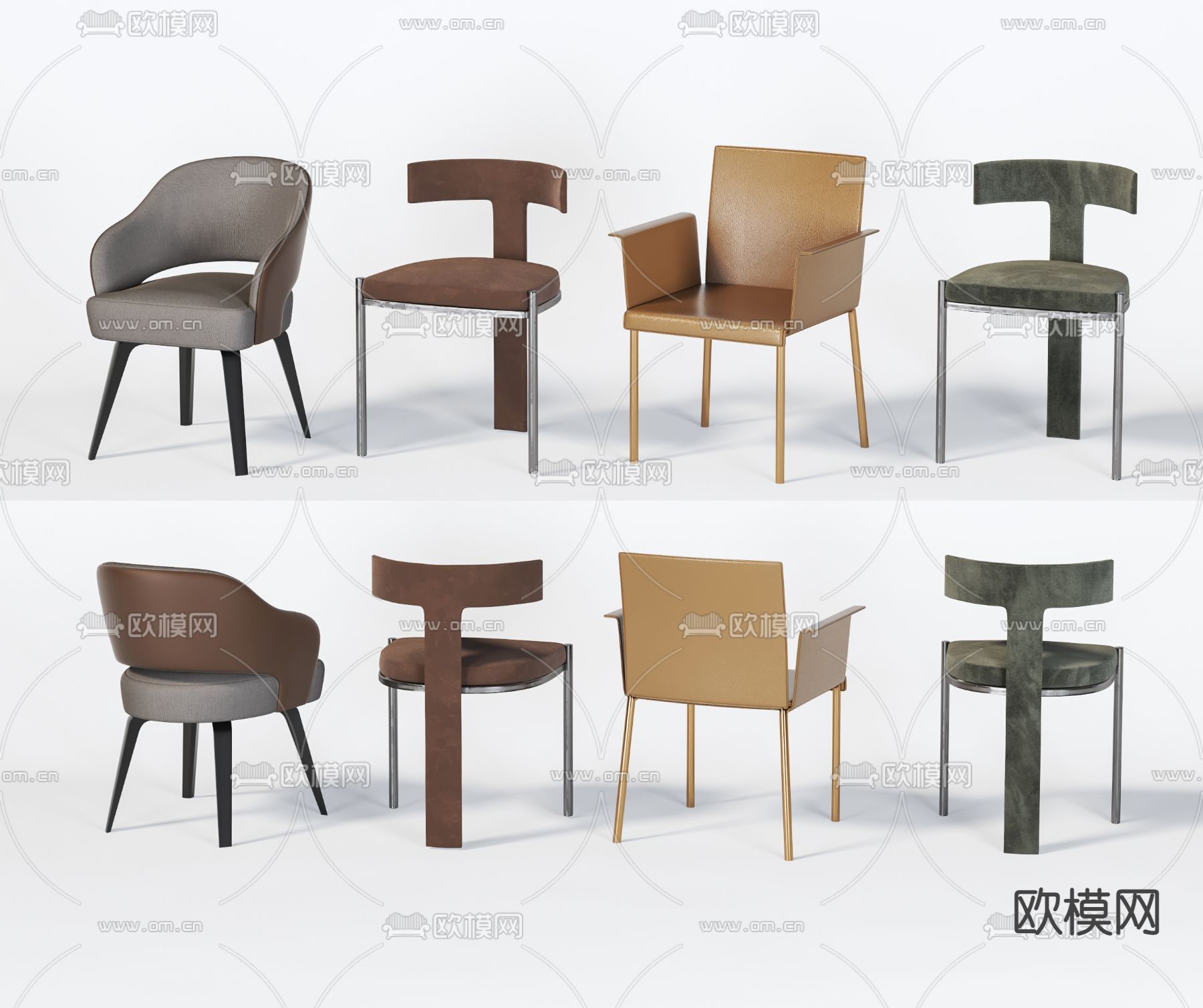 现代布艺休闲椅3d模型下载