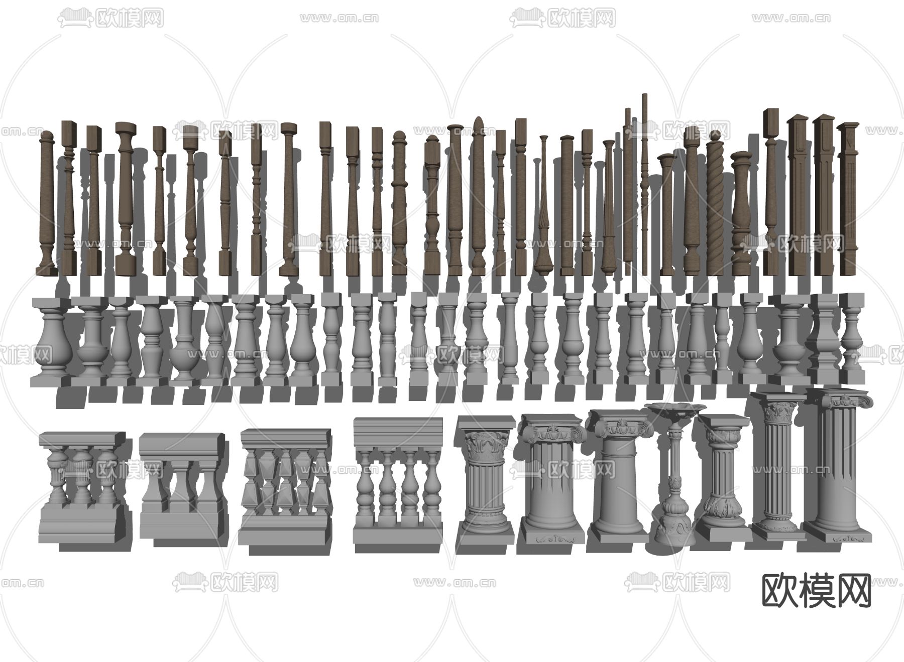 欧式罗马柱su模型下载（渲染图2）