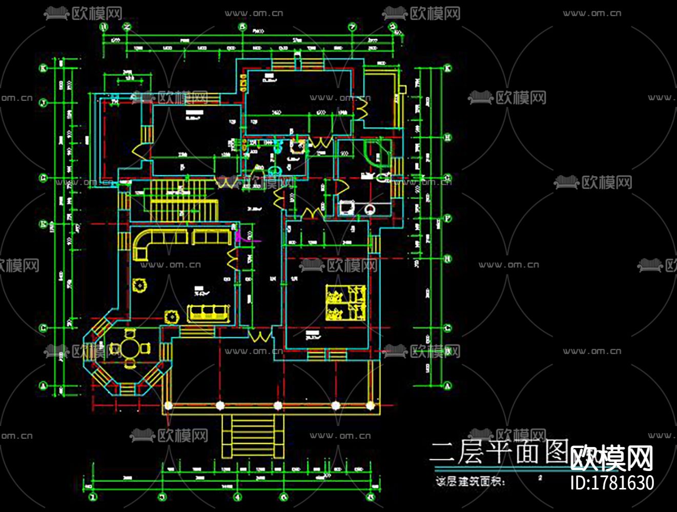 欧式别墅cad施工图下载（渲染图9）