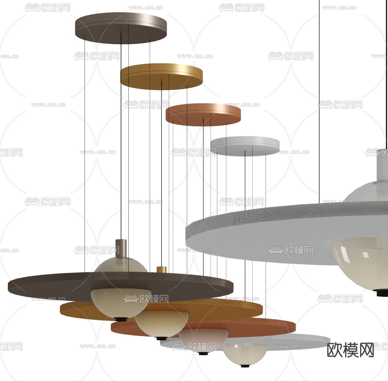 现代飞碟吊灯3d模型