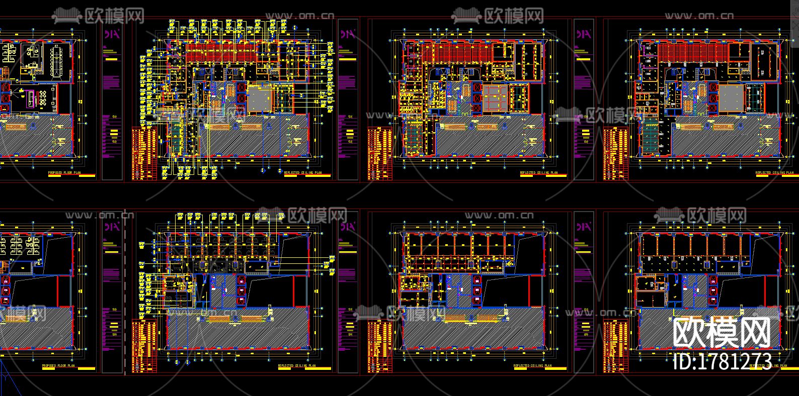 现代办公室cad施工图下载（渲染图7）